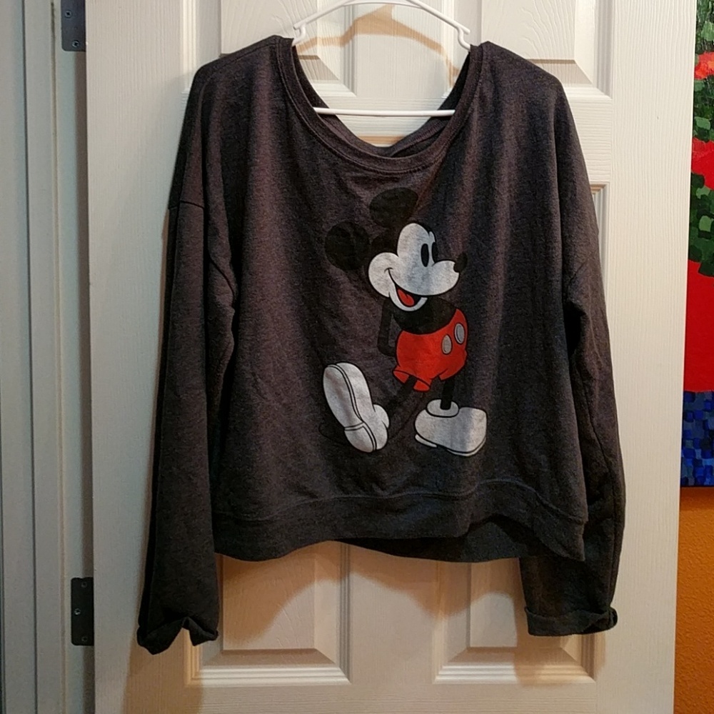 Oversized Mickey Cropped Sweatshirt